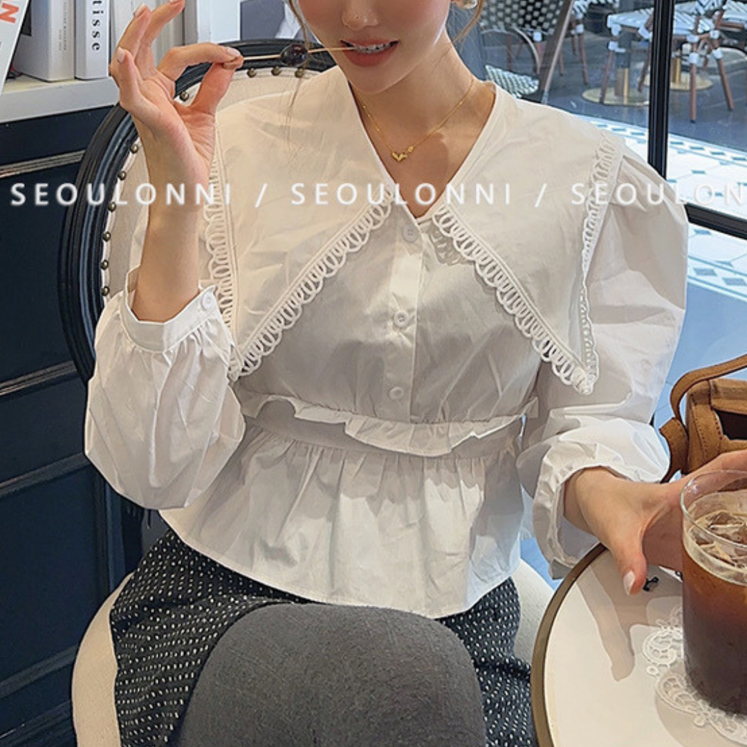 peplum french shirt lf3035