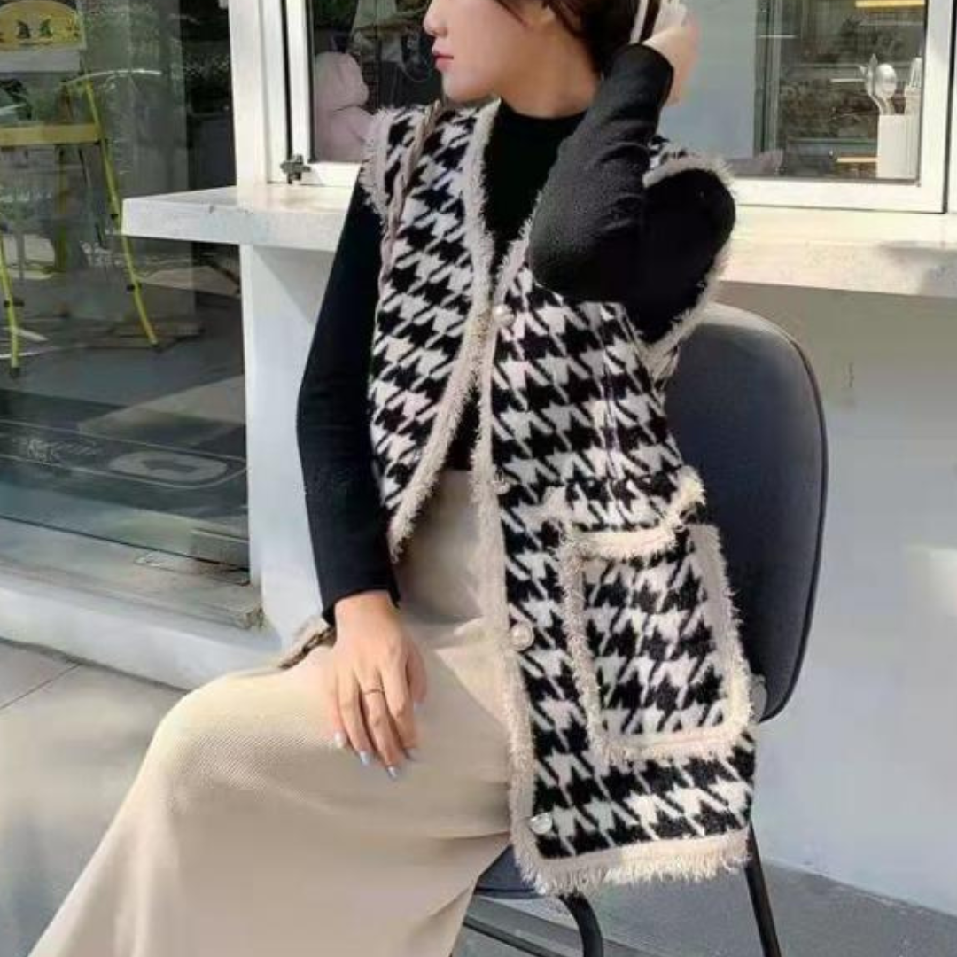 houndstooth vest lf2660