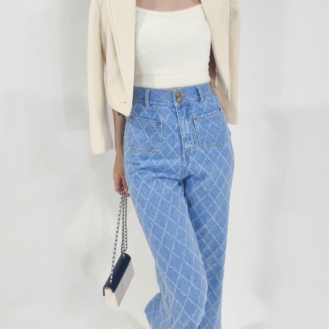 high waist cross denim lf2881