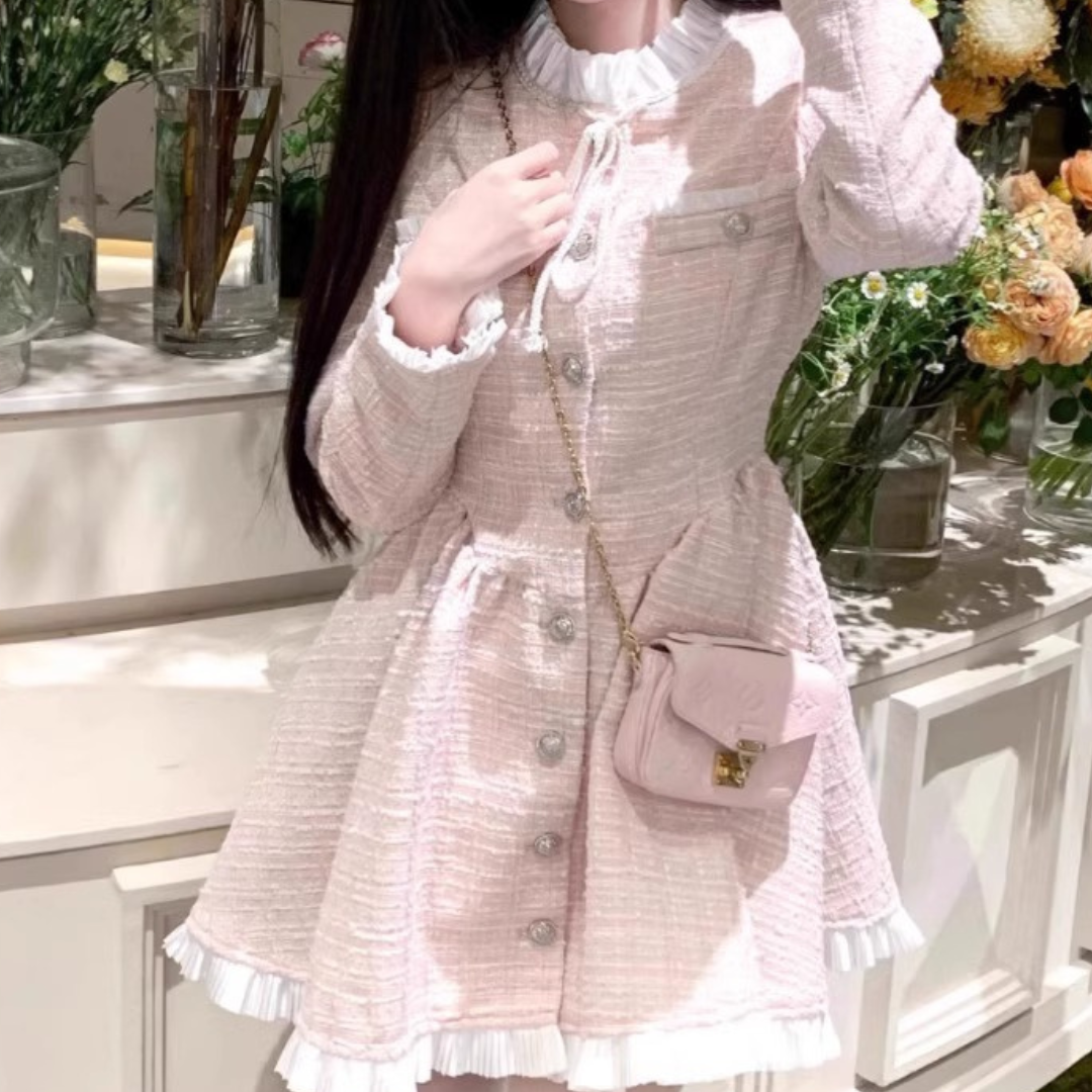 french lovely tweed dress lf2958