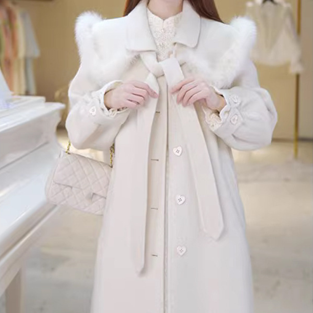 heart button long coat lf2705