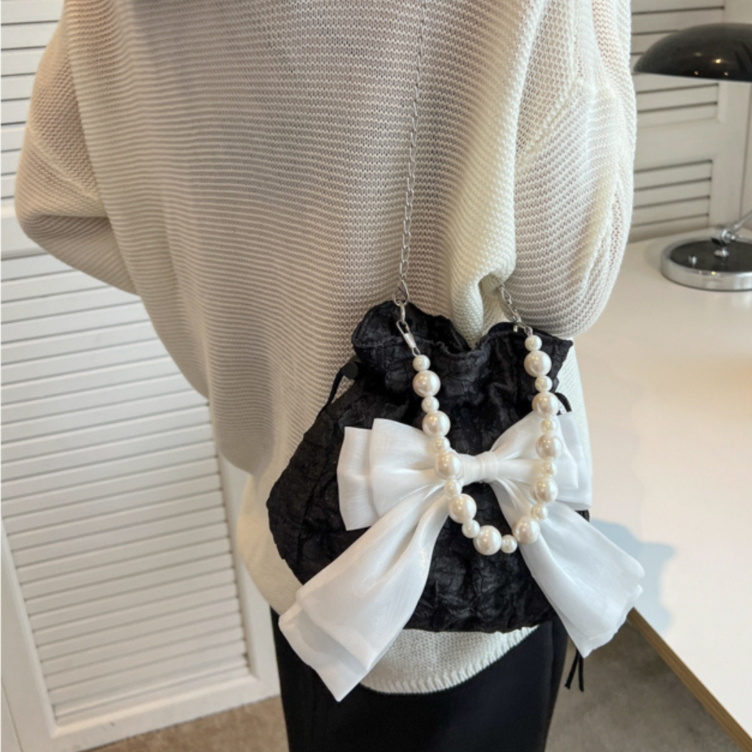 【Ranking9位】large ribbon drawstring bag lf3243