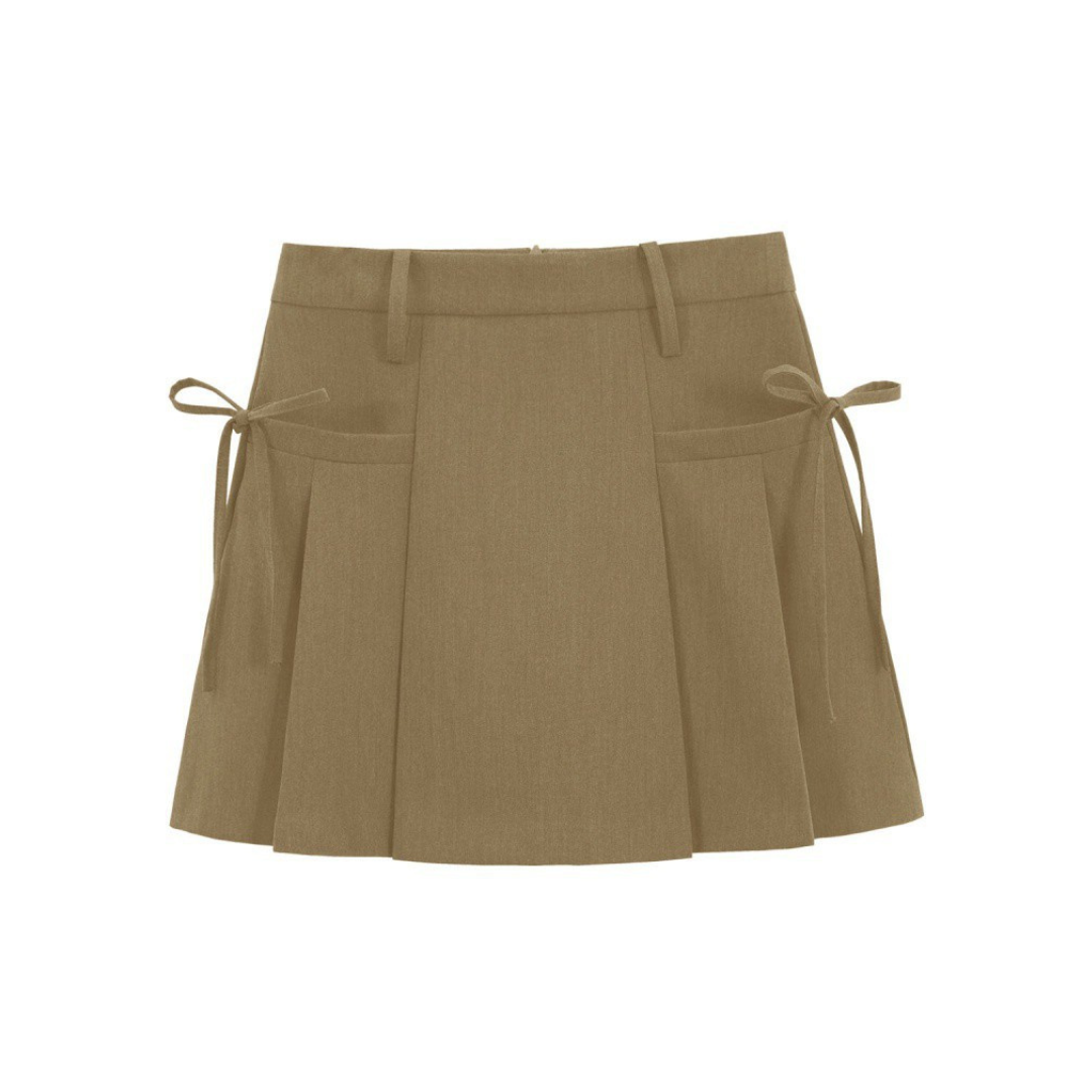 pleated design ribbon skirt lf3187