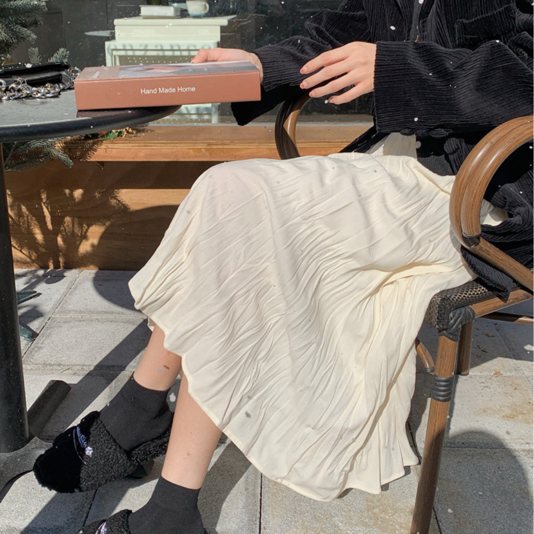 slim pleated skirt lf2611