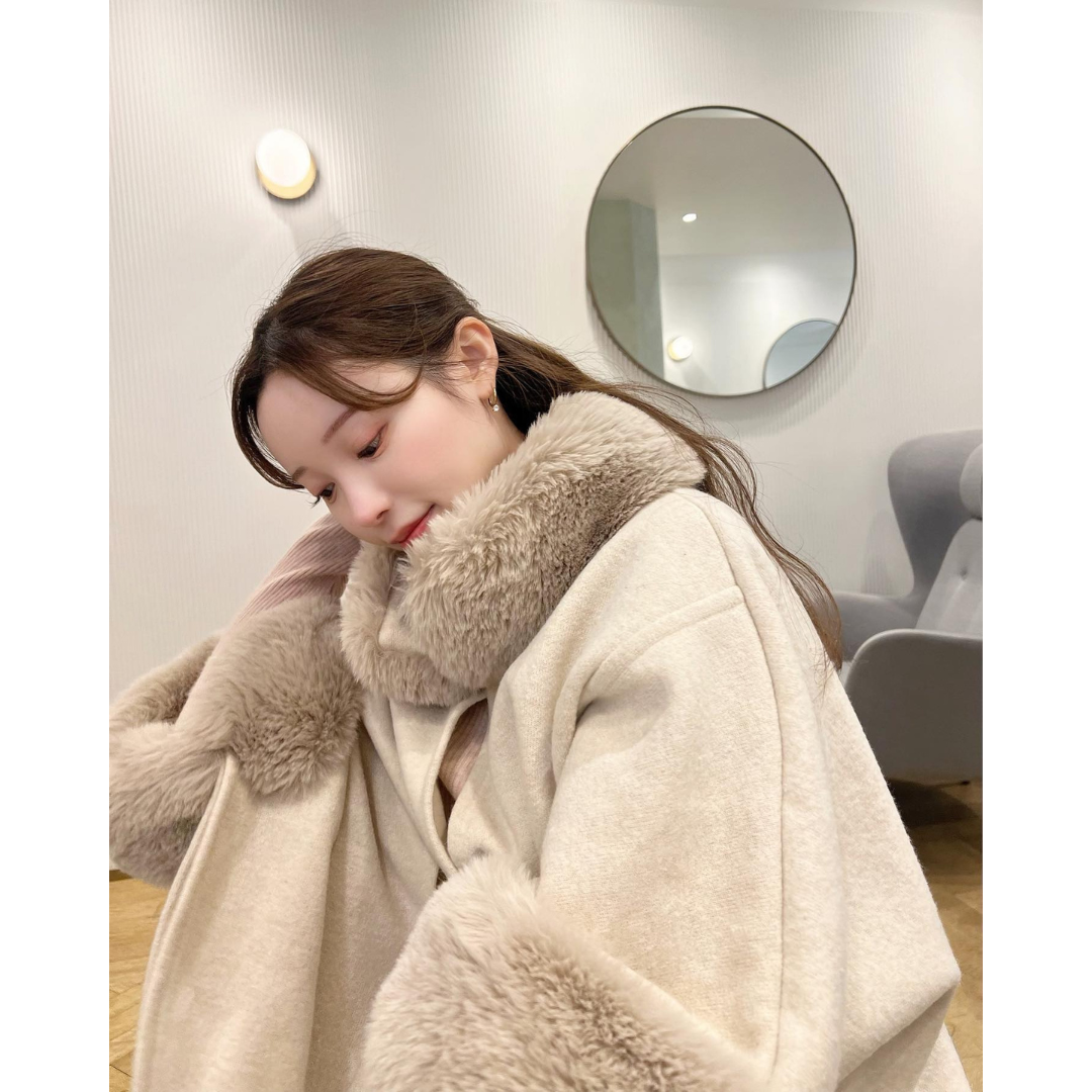 【即納】volume fur cape coat lf-s1006