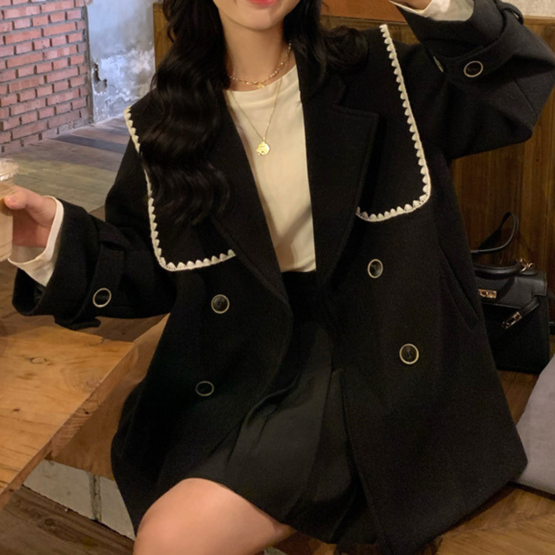double collar coat lf2800-1【即納】