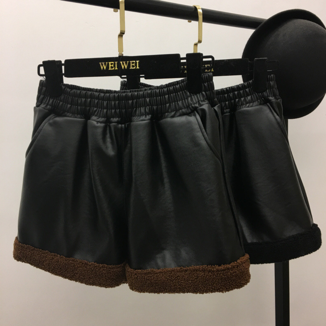 faux leather boa pants lf2733