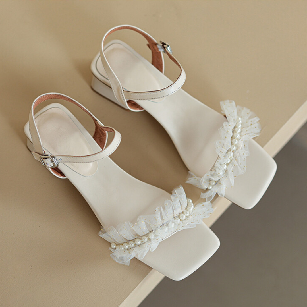 tulle low heel sandals lf3248