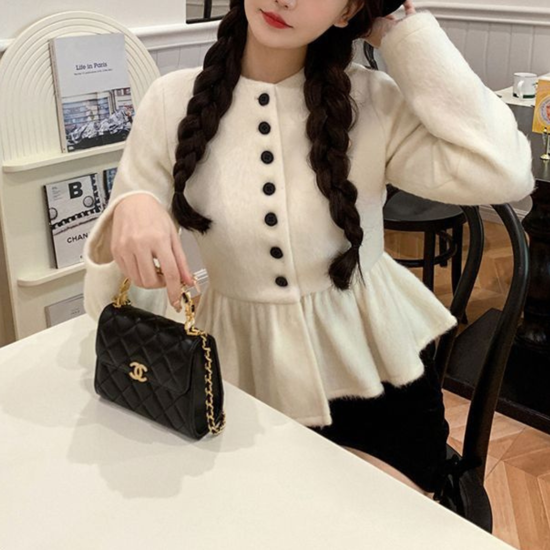 【Ranking1位】ruffle design short coat lf2654