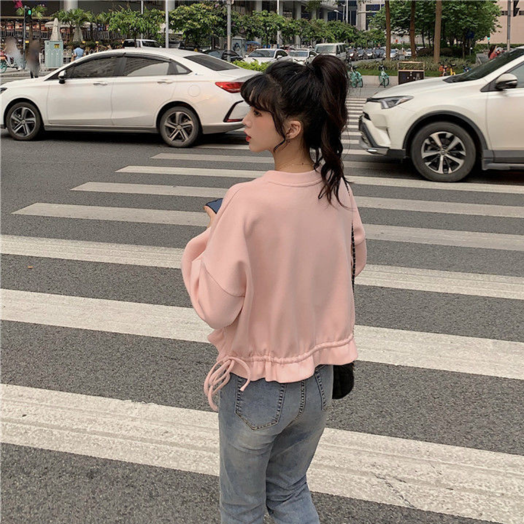 lace up sweatshirts lf2671