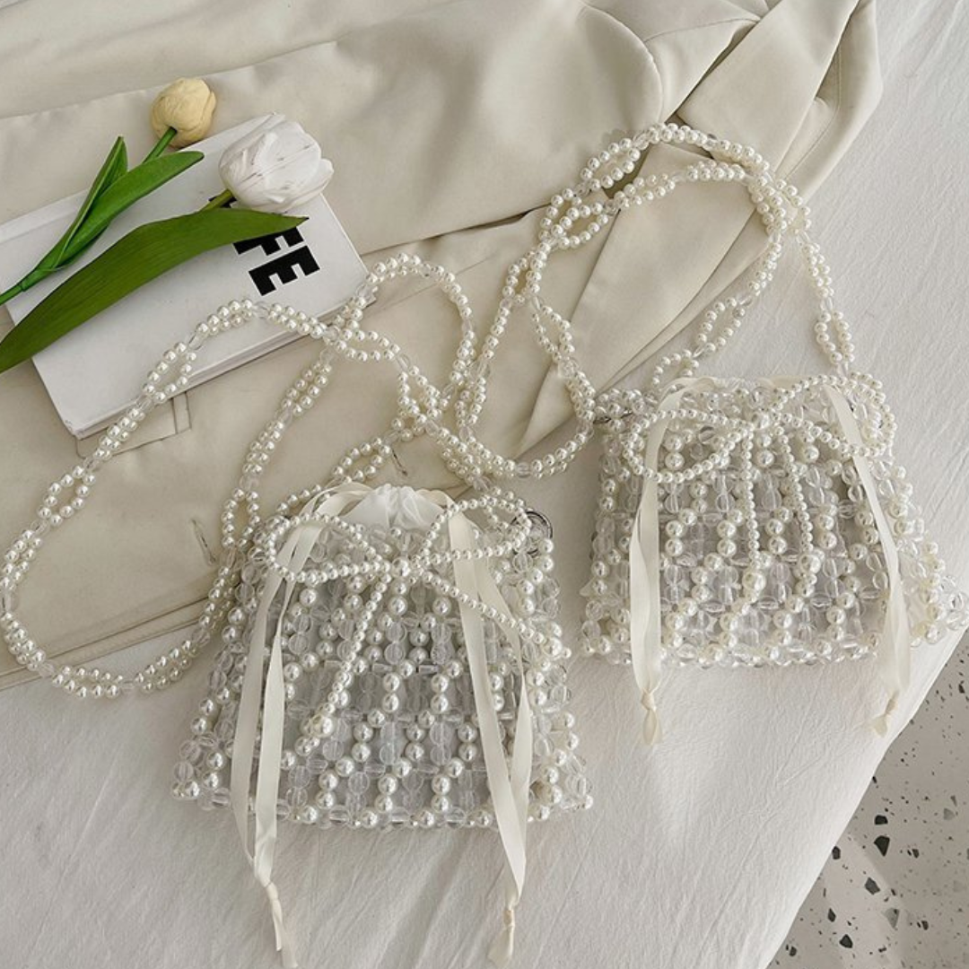 pearl bead ribbon bag lf3098