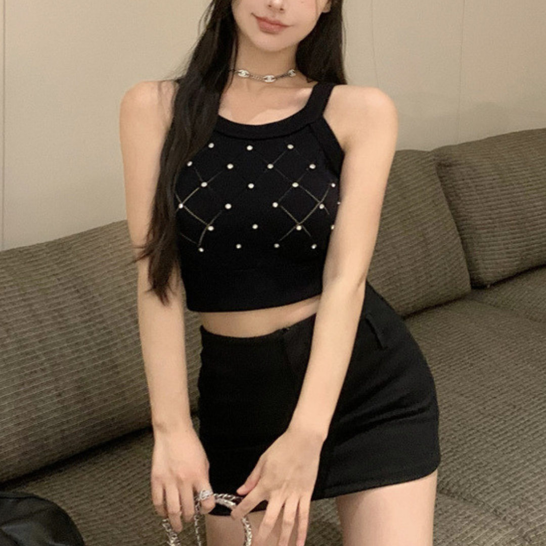 【即納】bijou knit tank top lf3218