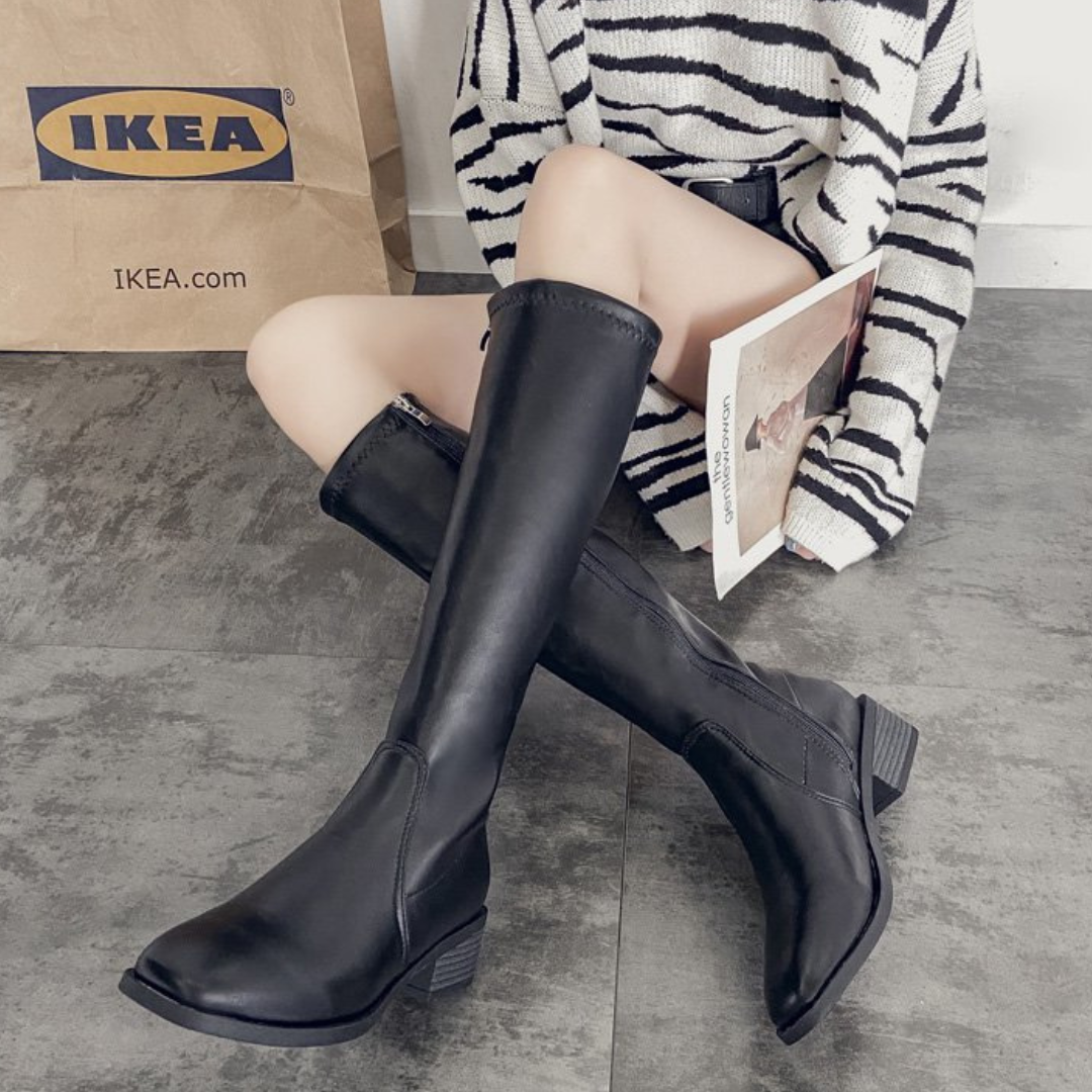 mid heel long boots lf2641