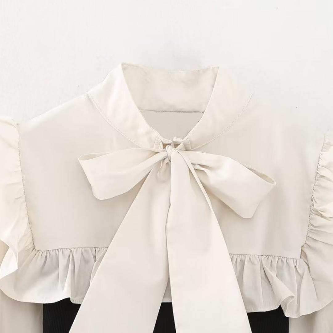 Frilled collar knit blouse lf2664