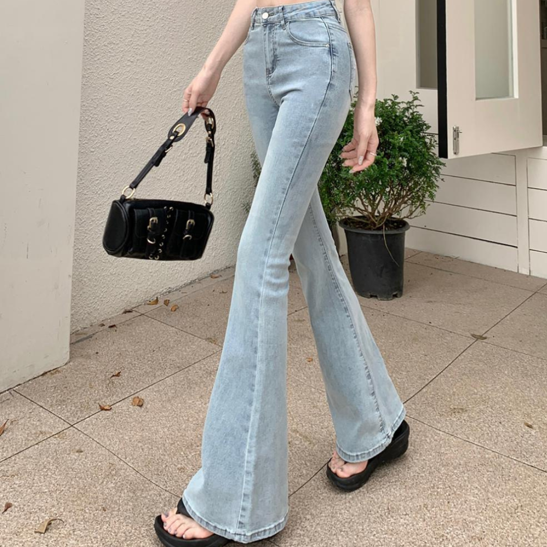 ribbon embroidery flare denim lf3234