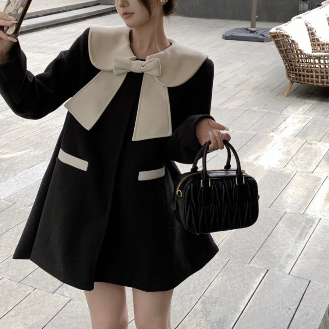 ribbon color black coat lf2681