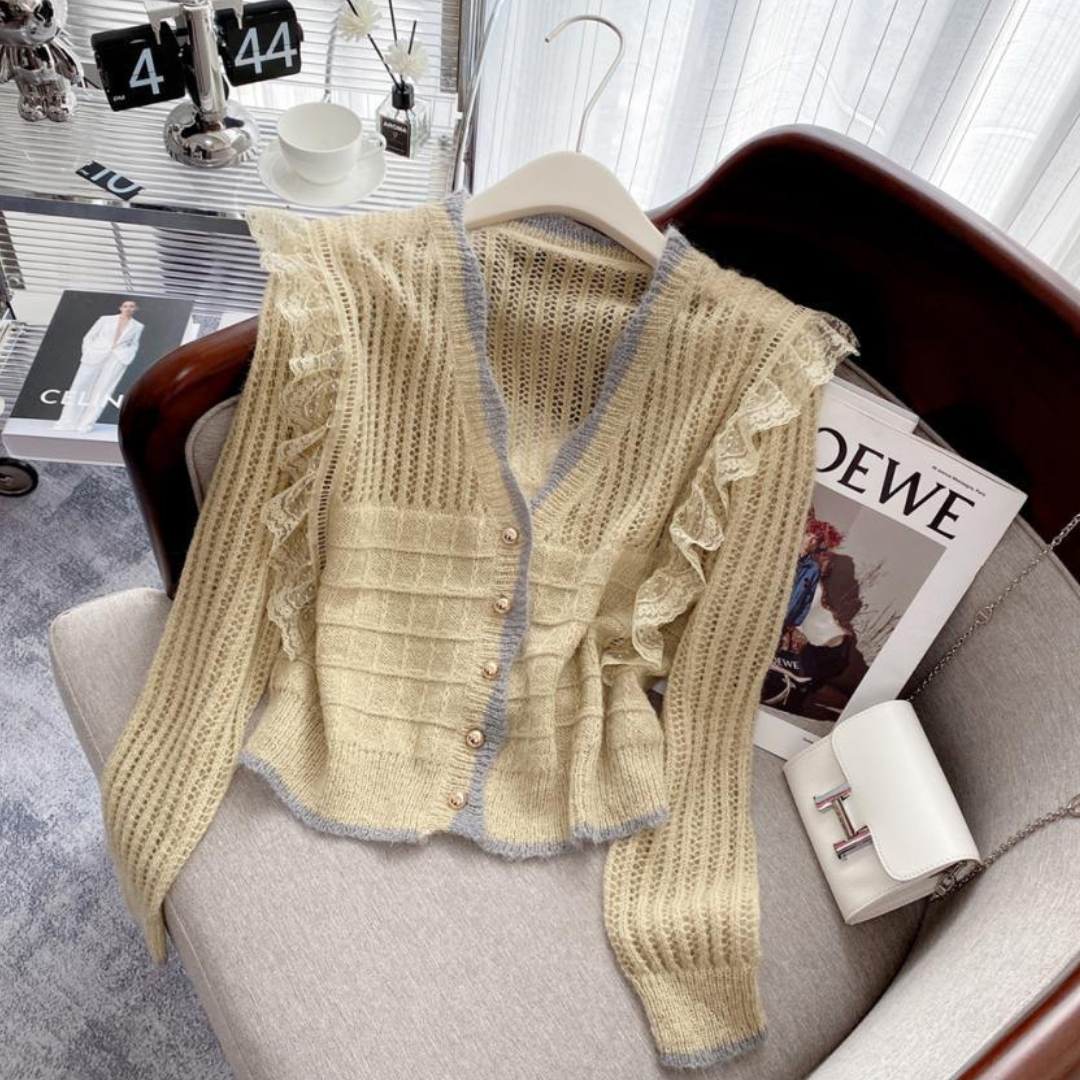 french lace sweater cardigan lf2587