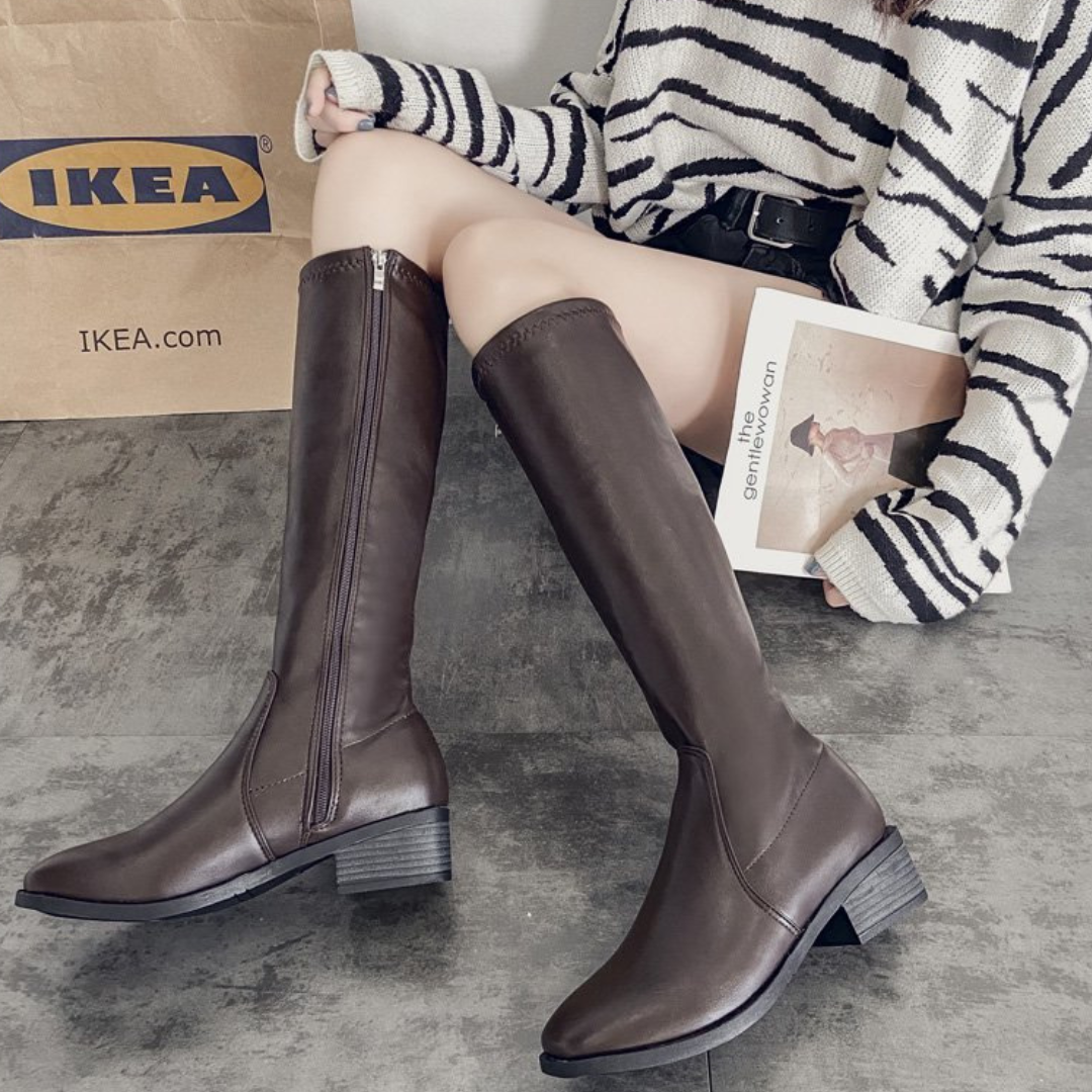 mid heel long boots lf2641