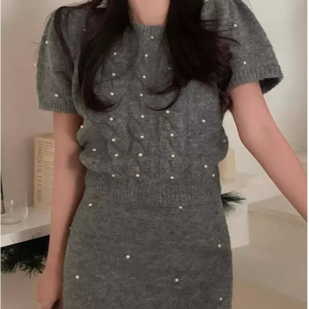 pearl sweater short sleeve setup lf2932