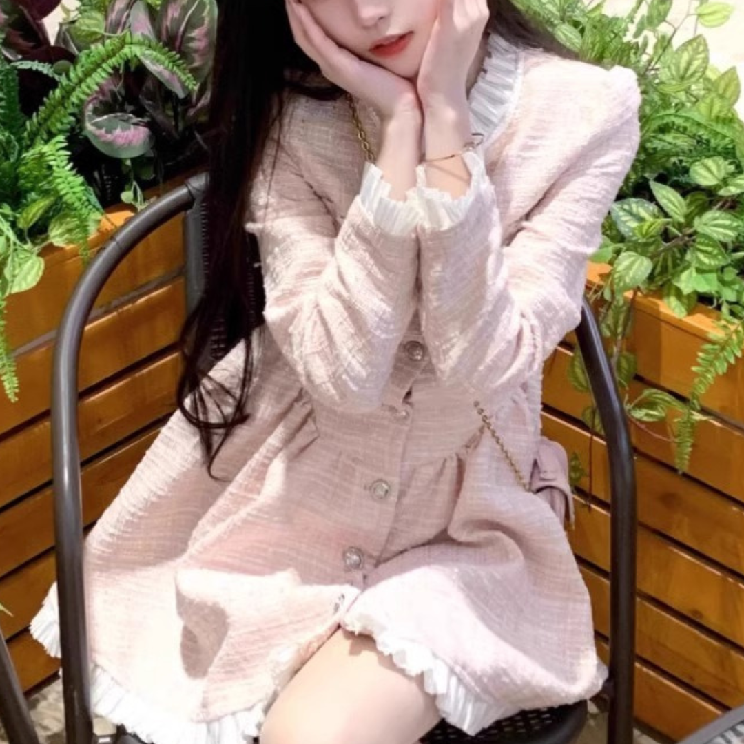 french lovely tweed dress lf2958