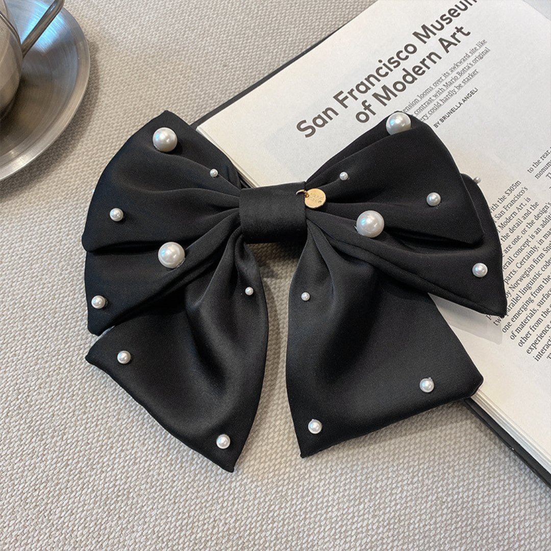 pearl ribbon barrette lf2564-1【即納】