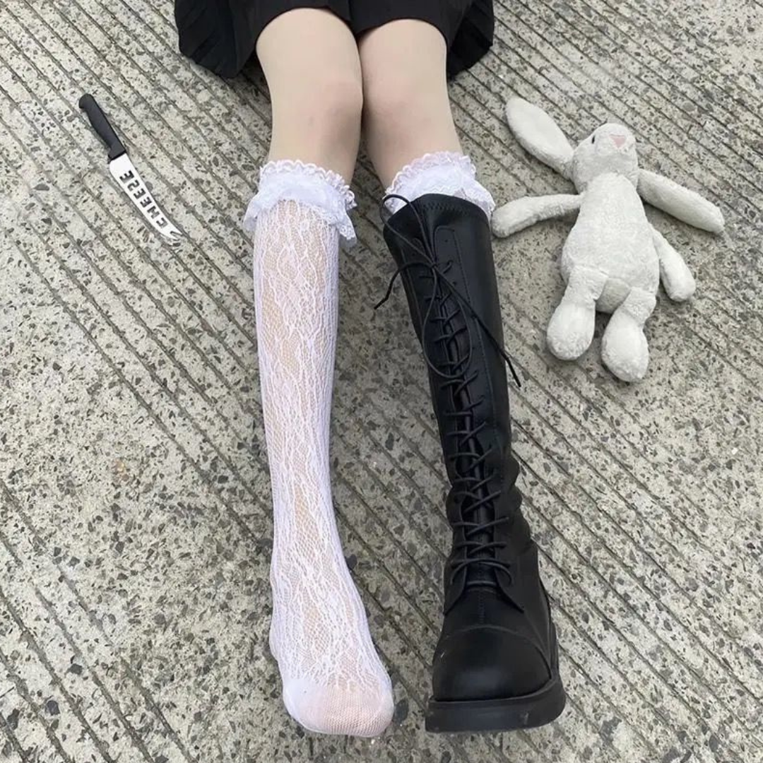 ruffle lace socks lf2683