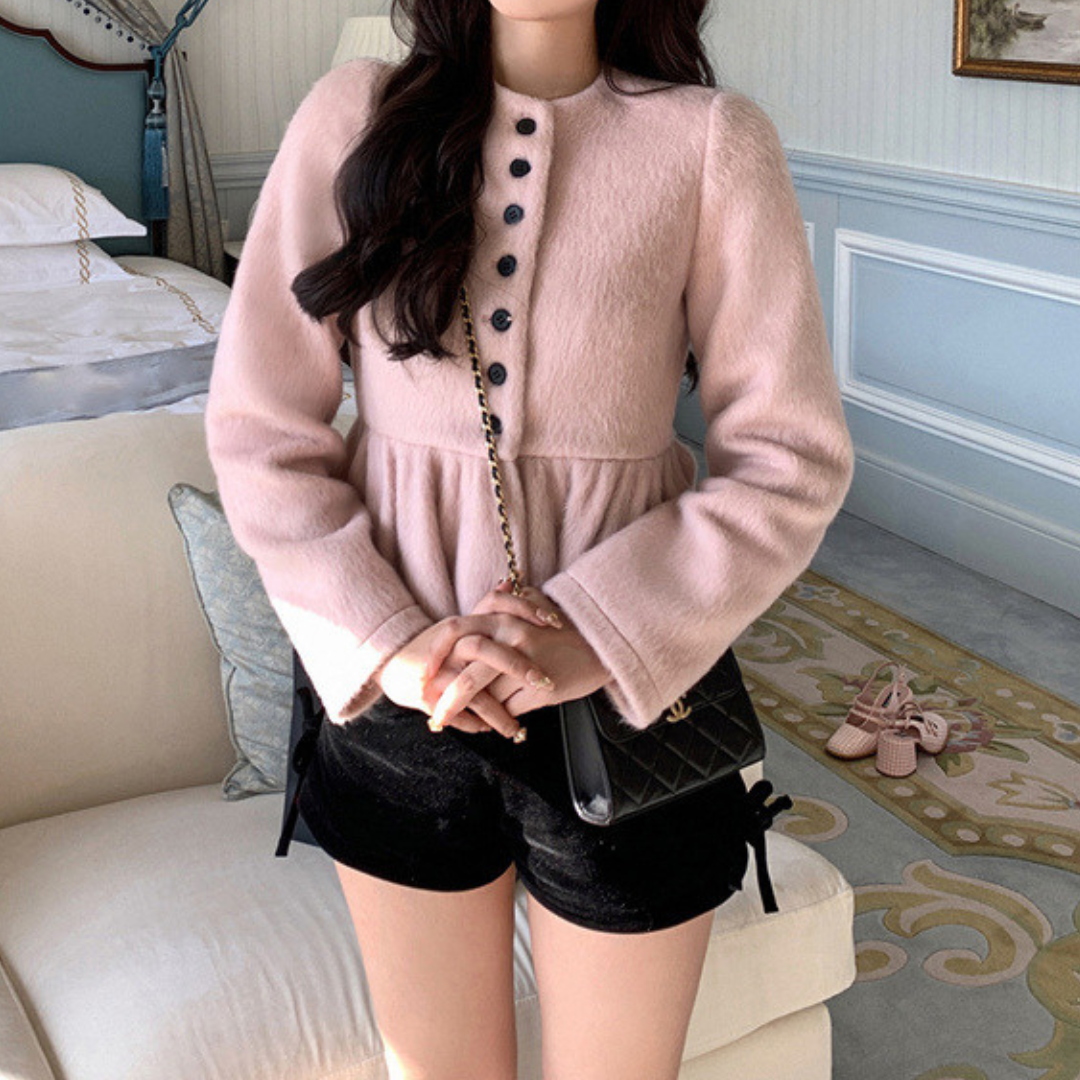 【Ranking1位】ruffle design short coat lf2654