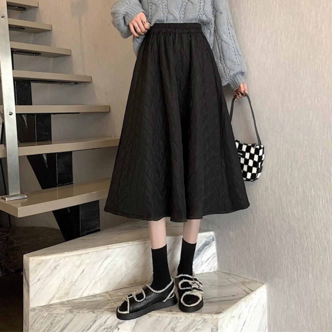diamond quilted skirt lf2609