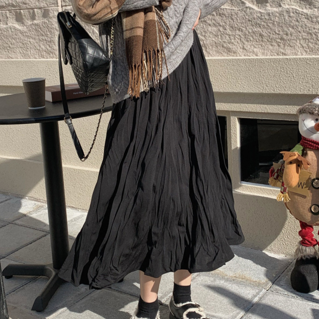 slim pleated skirt lf2611