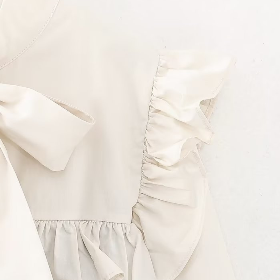 Frilled collar knit blouse lf2664