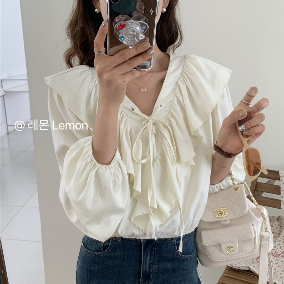 french ruffle shirt lf2693