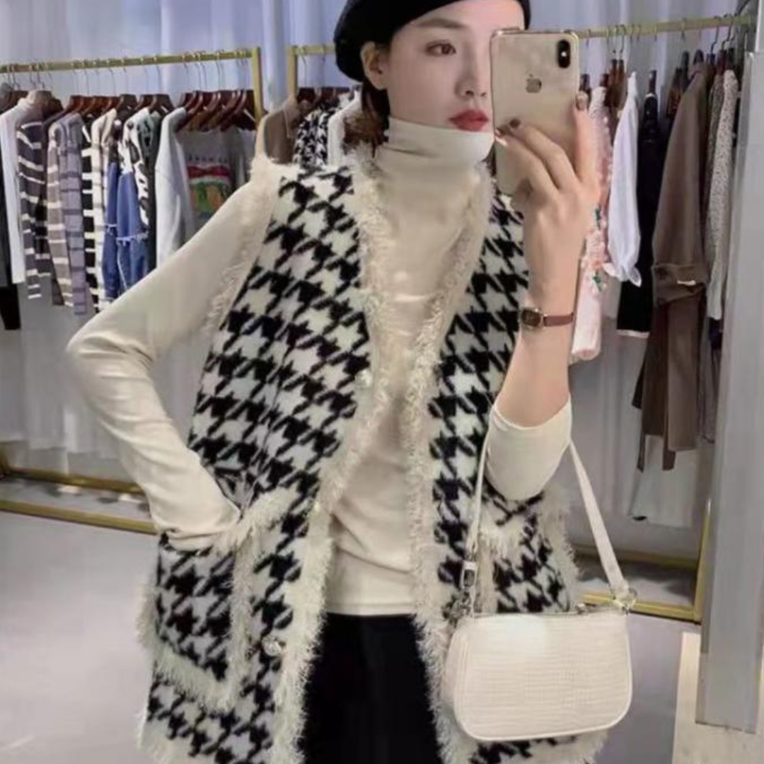 houndstooth vest lf2660