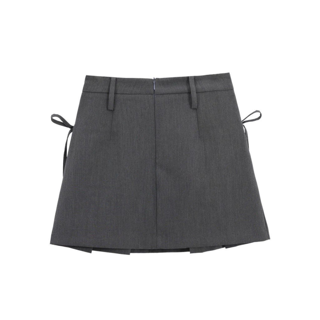 pleated design ribbon skirt lf3187
