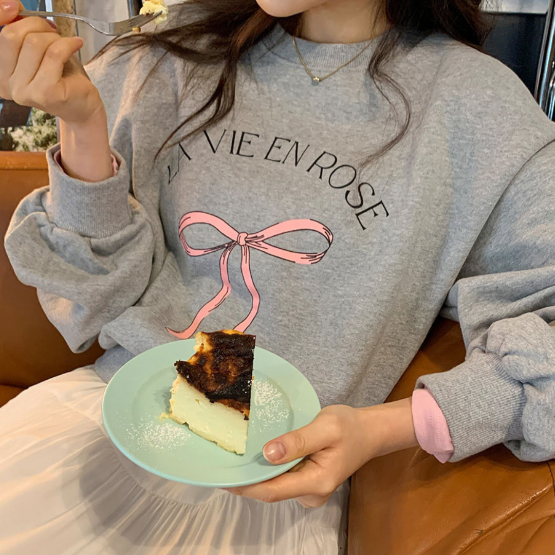ribbon touch sweatshirt lf2955