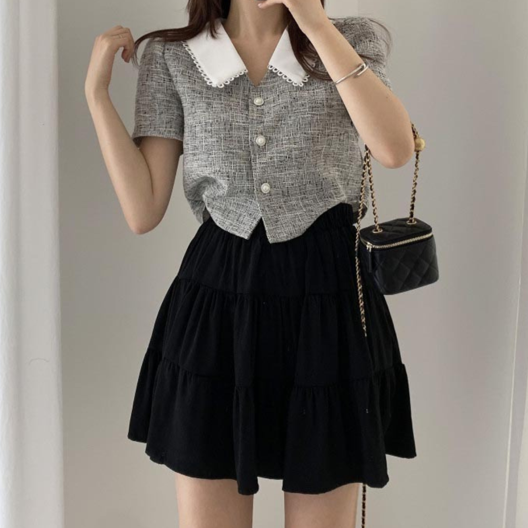 summer tweed short sleeve lf3102