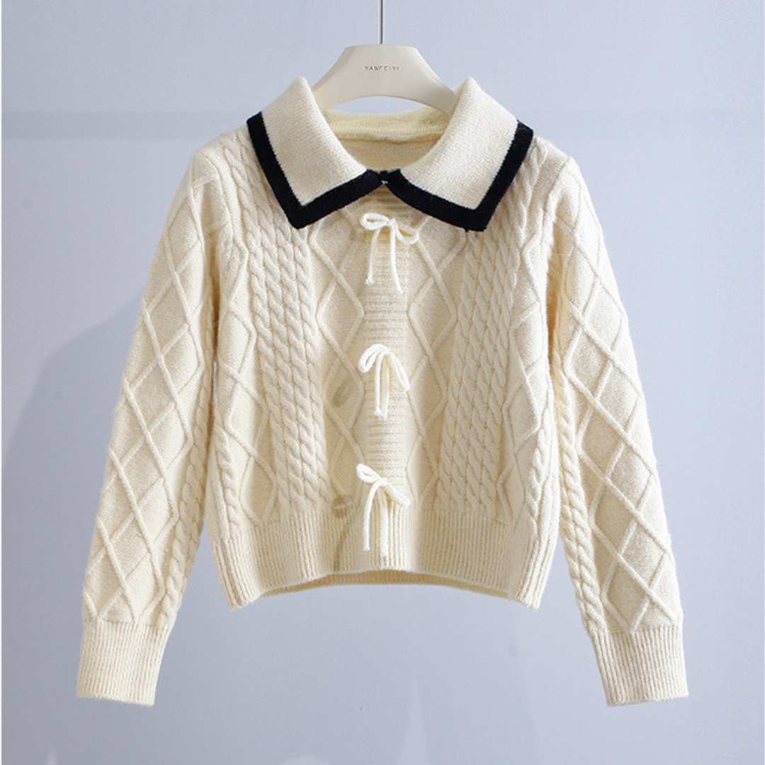 sweater with retro collar lf2633