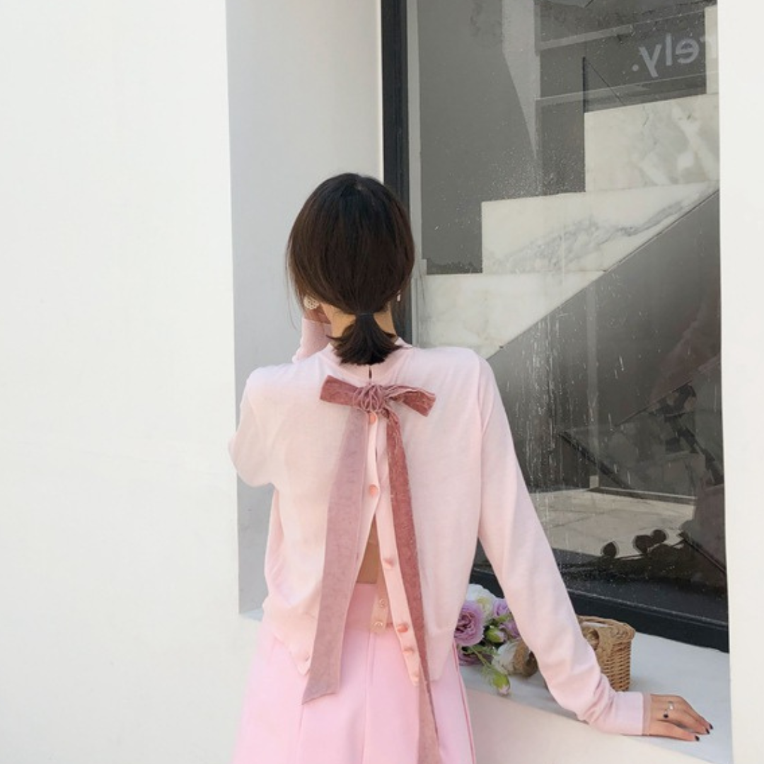 two-way ribbon cardigan lf2879