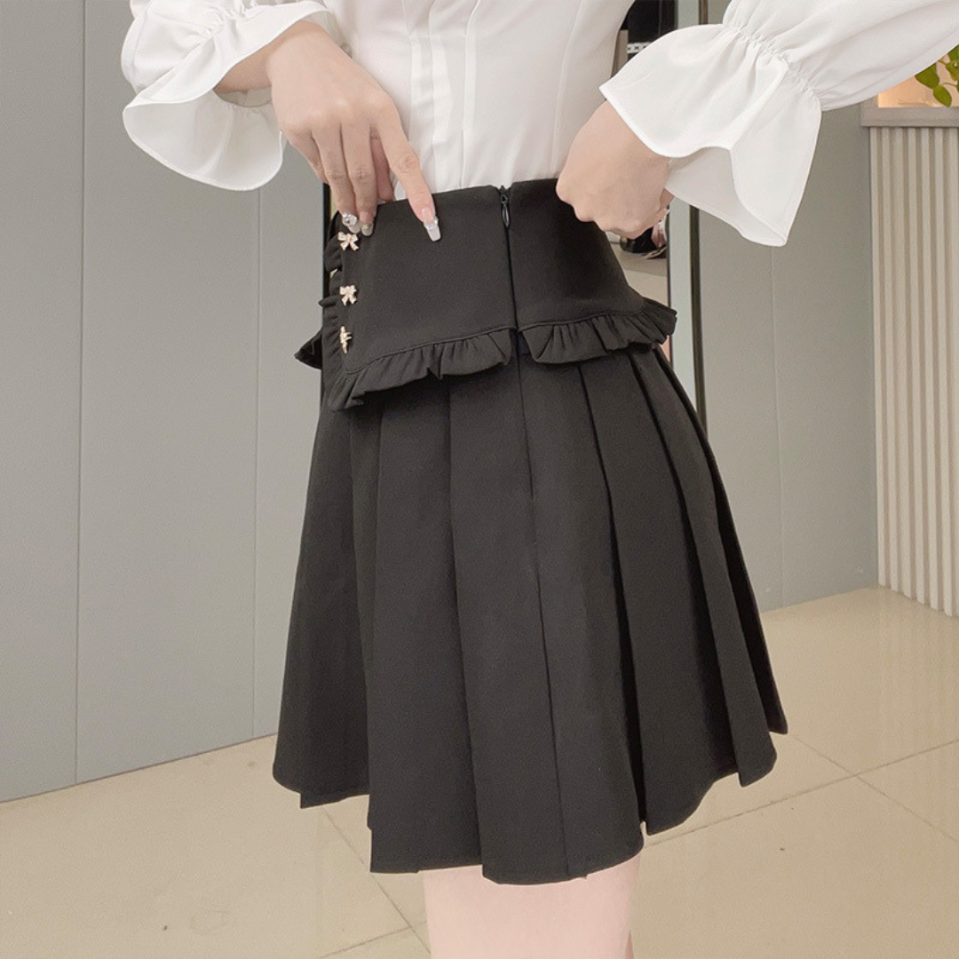 small ribbon pleated skirt lf2628