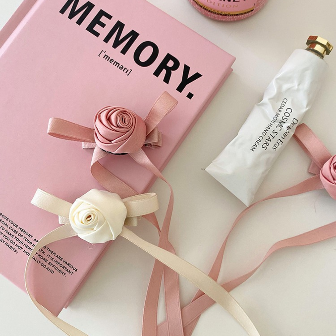 rose ribbon hair clip lf2581