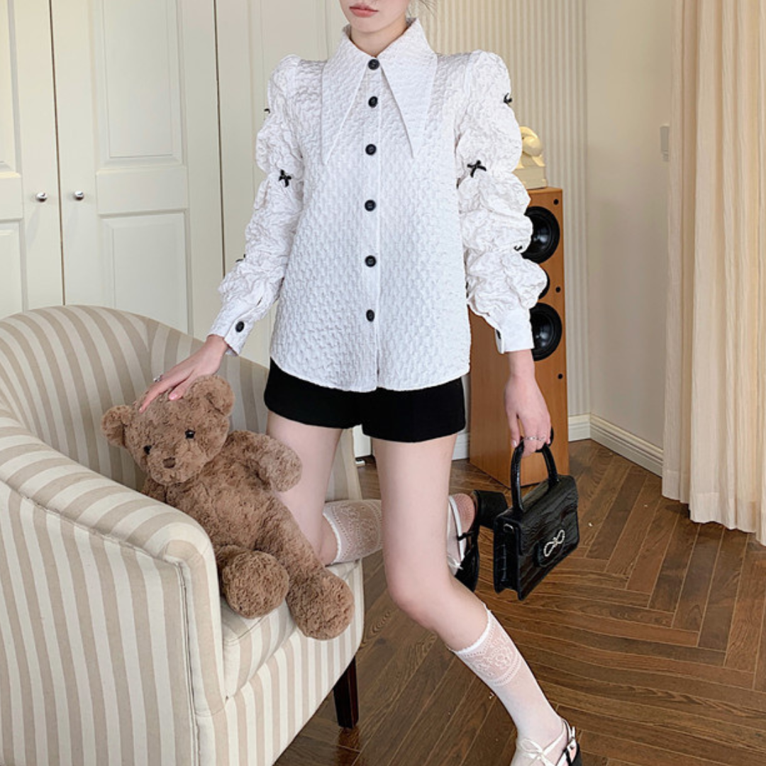 puff sleeve french shirt lf2741