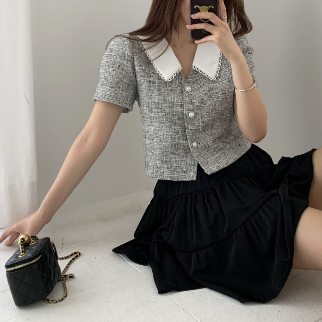 summer tweed short sleeve lf3102