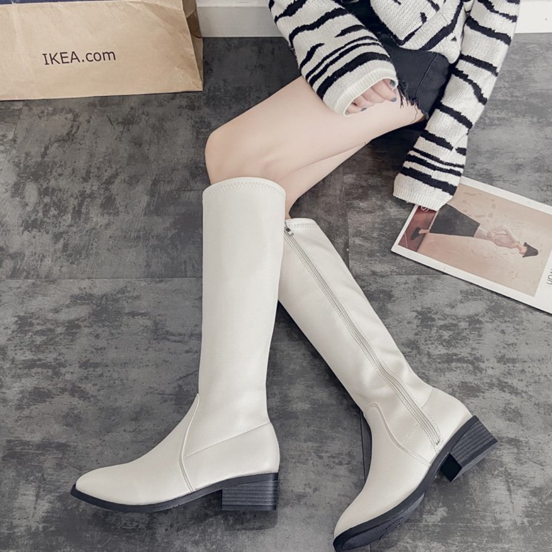 mid heel long boots lf2641