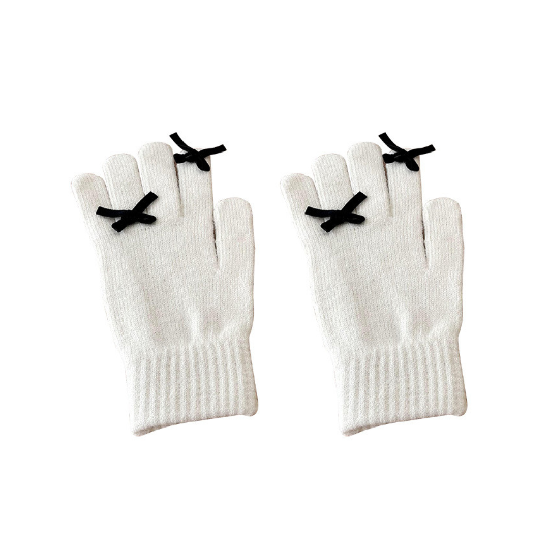 ribbon knit gloves lf2573