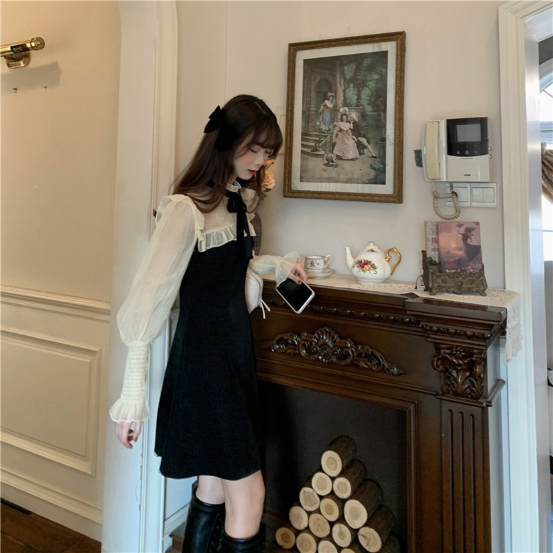 girly see-through dress lf2677-1【即納】