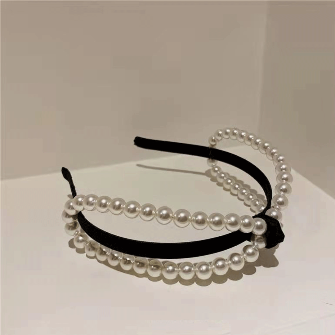 pearl big ribbon headband lf2635