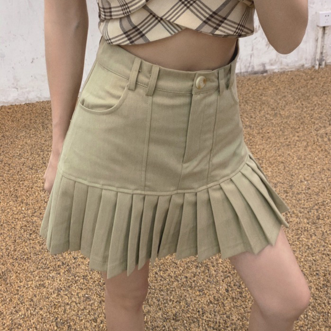 casual pleated skirt lf2658