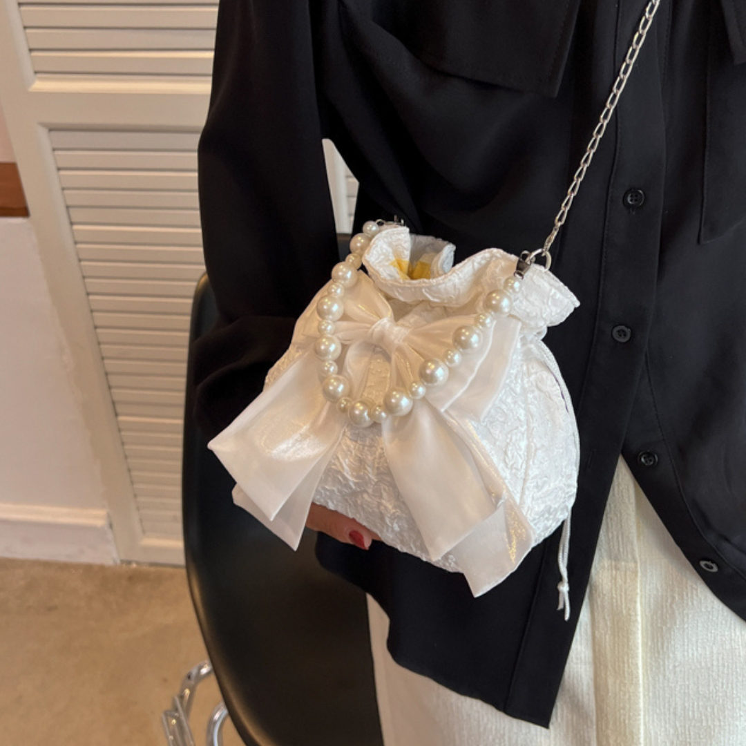 【Ranking9位】large ribbon drawstring bag lf3243