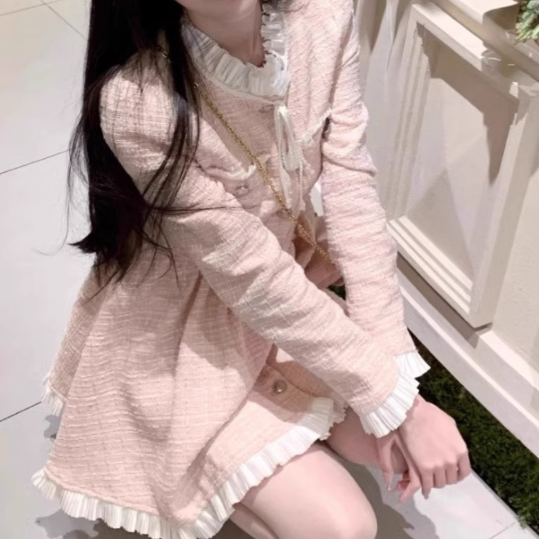 french lovely tweed dress lf2958