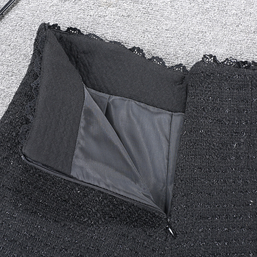 high waisted tweed shorts lf2740