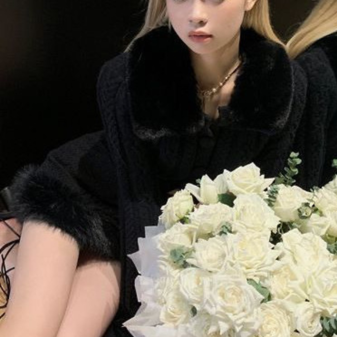 【Ranking5位】fur collar sweater lf2708